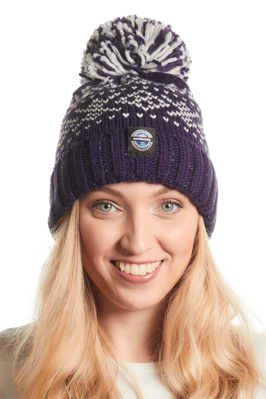 Navy Nordic Knit Reflective – Super Bobble Hat