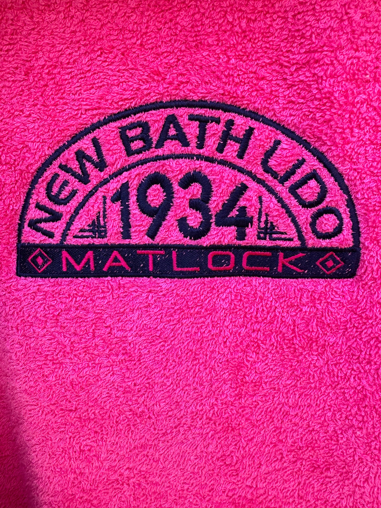 Pink Towelling Poncho 1934 Branded