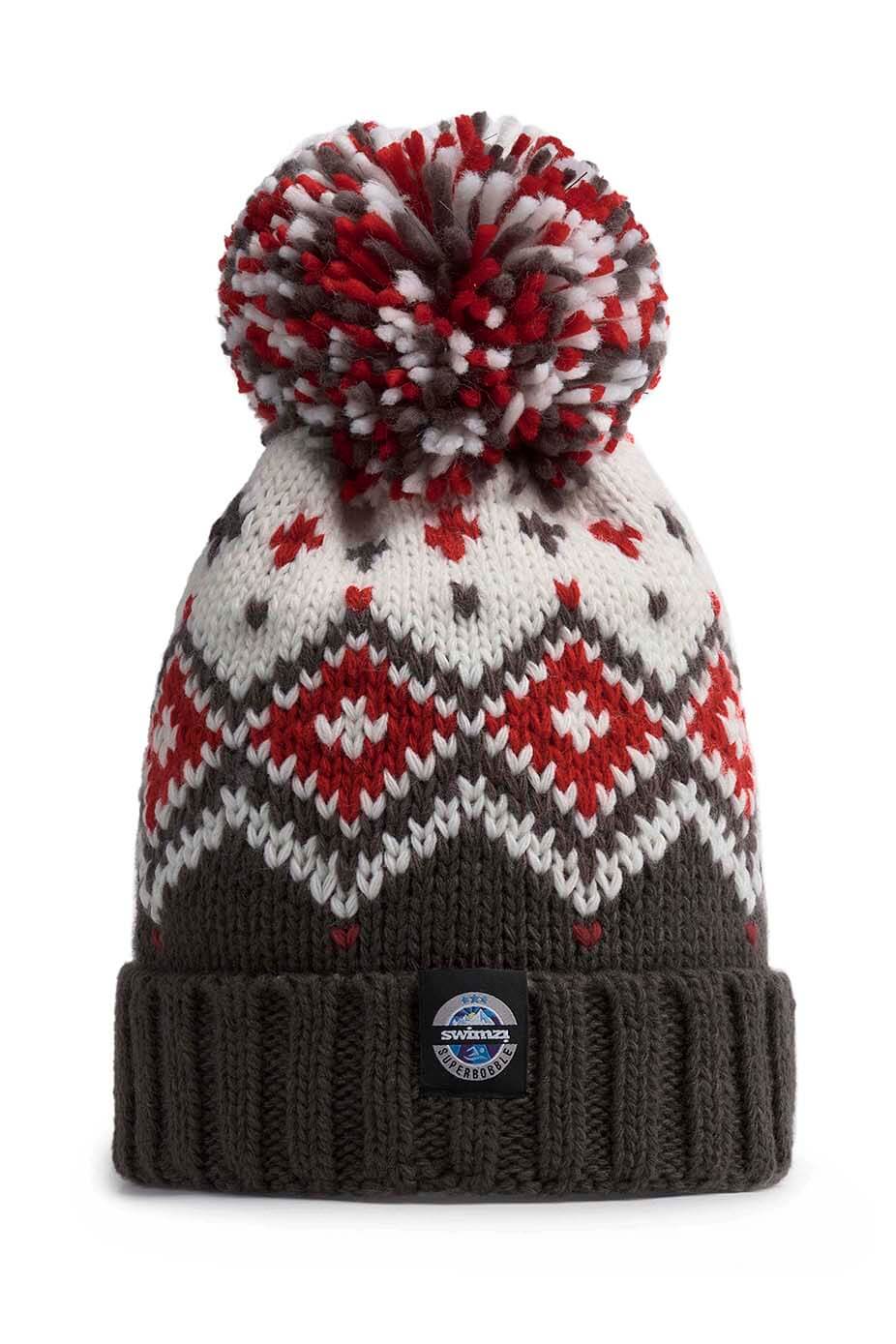 Graphite Red Tyrol Nordic Knit Reflective - Superbobble Hat