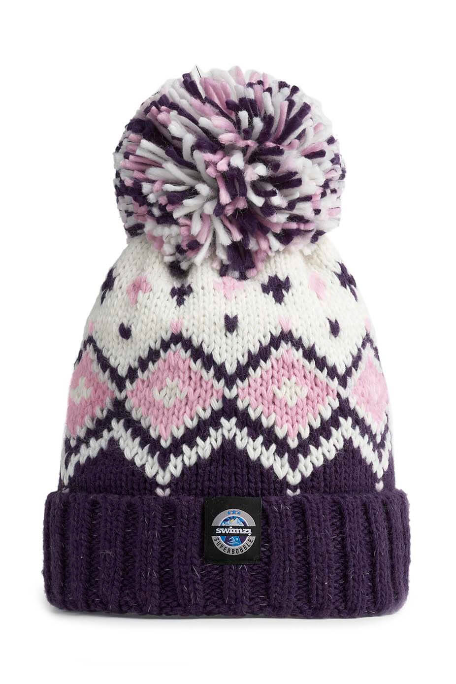 Navy Pink Tyrol Nordic Knit Reflective - Superbobble Hat