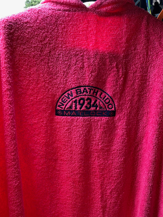 Pink Towelling Poncho 1934 Branded