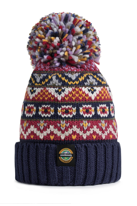 Midnight Nordic Knit Reflective – Super Bobble Hat