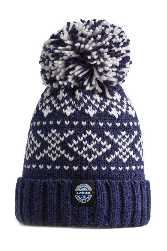 Navy Nordic Knit Reflective – Super Bobble Hat