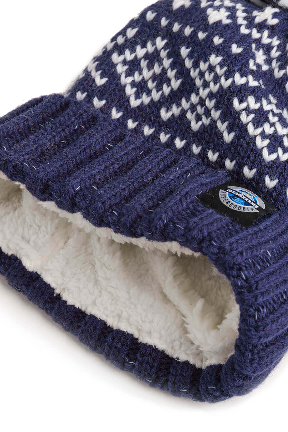 Navy Nordic Knit Reflective – Super Bobble Hat