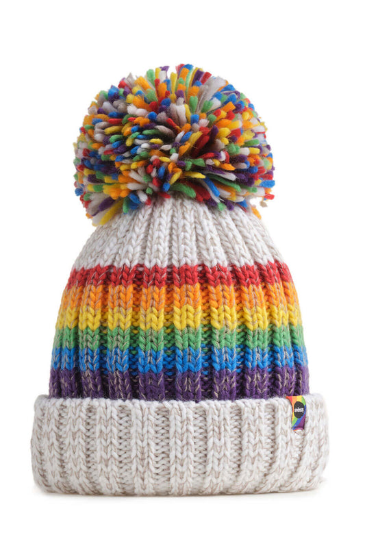 White Rainbow Reflective – Super Bobble Hat