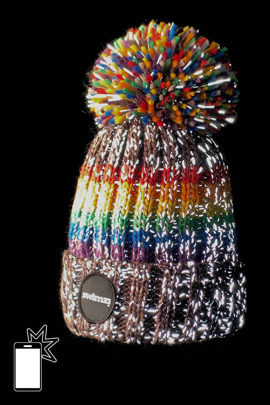 Grapite Rainbow Reflective – Super Bobble Hat