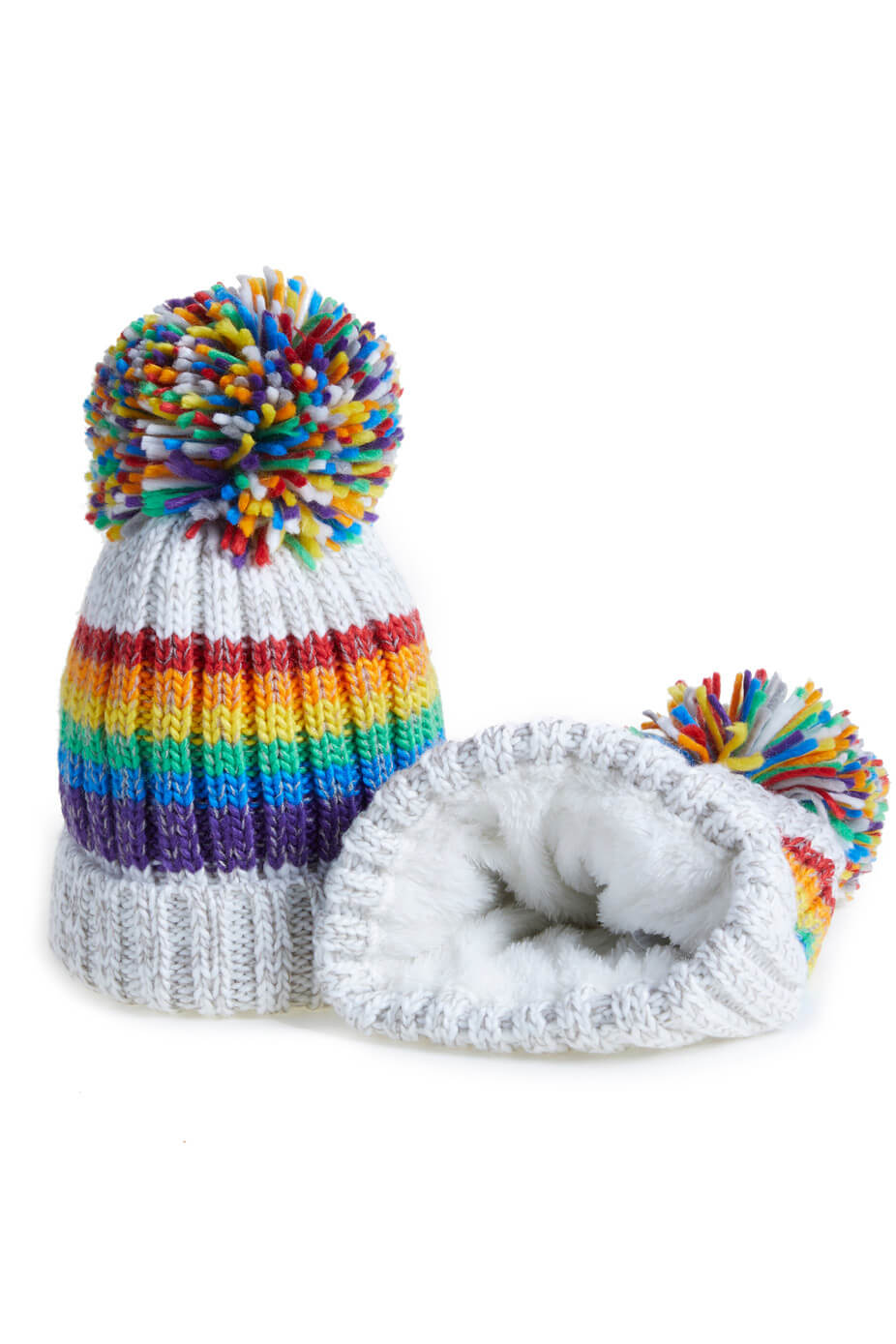 White Rainbow Reflective – Super Bobble Hat
